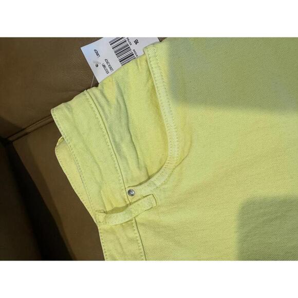 KUT Yellow Frayed Hem Denim Shorts Size 16 - New With Tags - Picture 2 of 6